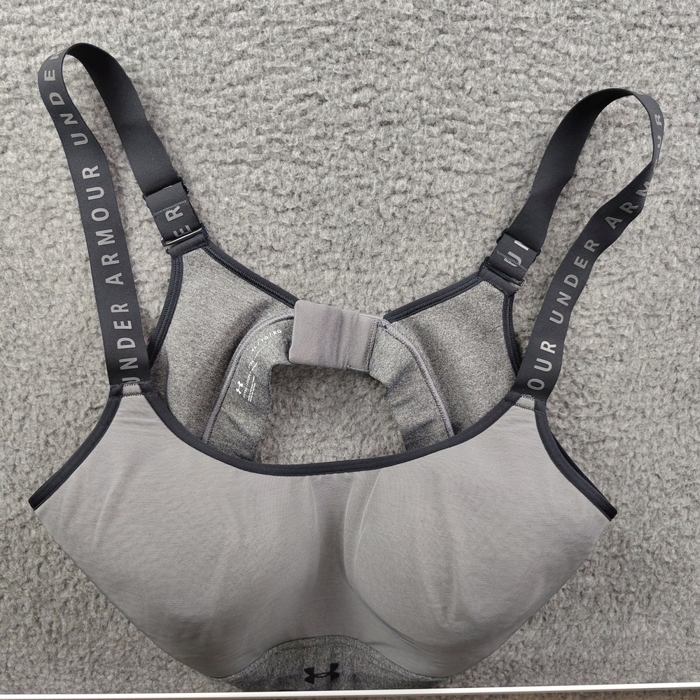 Under Armour Sports Bra Sz XL High Impact Adjustable Straps Gray EUC